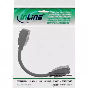 Cable InLine HDMI 2x Keystone 4K/60Hz, HDMI A hembra/hembra, negro, 0,2 m