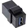 Módulo InLine USB 3.1 Snap-In, USB-A H/H, acodado 90°, carcasa negra