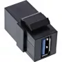 Módulo InLine USB 3.1 Snap-In, USB-A H/H, acodado 90°, carcasa negra