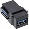 Módulo InLine USB 3.1 Snap-In, USB-A H/H, acodado 90°, carcasa negra