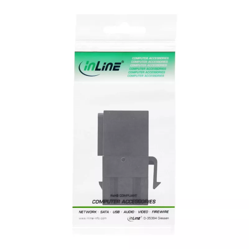 Módulo InLine USB 3.1 Snap-In, USB-A H/H, acodado 90°, carcasa negra