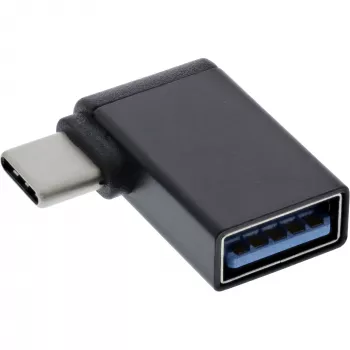 Adaptador USB 3.2 Gen.2 InLine, USB-C macho a USB-A hembra acodado 90° OTG