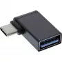 Adaptador USB 3.2 Gen.2 InLine, USB-C macho a USB-A hembra acodado 90° OTG