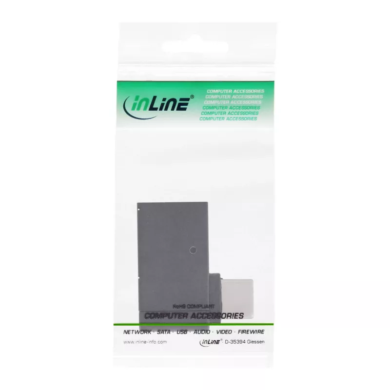 Adaptador USB 3.2 Gen.2 InLine, USB-C macho a USB-A hembra acodado 90° OTG