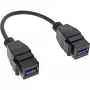 Cable adaptador InLine USB 3.2 Gen1 2x Keystone, 2x USB A Keystone hembra, 0,2m