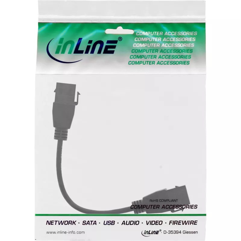 Cable adaptador InLine USB 3.2 Gen1 2x Keystone, 2x USB A Keystone hembra, 0,2m