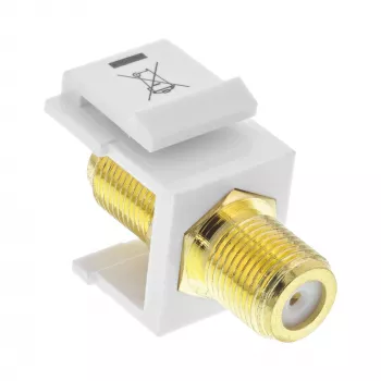 Adaptador de montaje InLine Keystone, para cable de satélite, 2x F hembra, blanco