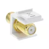Adaptador de montaje InLine Keystone, para cable de satélite, 2x F hembra, blanco