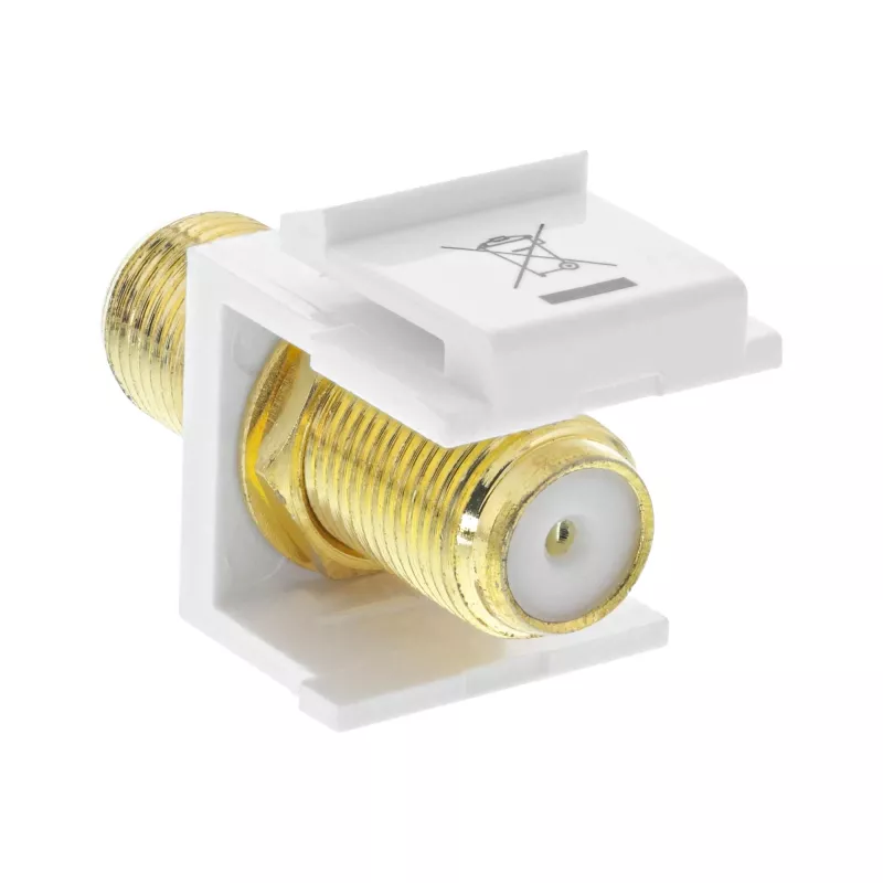 Adaptador de montaje InLine Keystone, para cable de satélite, 2x F hembra, blanco