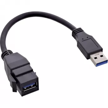 Cable adaptador USB 3.2 Gen1 InLine 76206C 0,2 m USB A conector macho a conector hembra Keystone