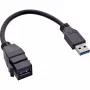 Cable adaptador USB 3.2 Gen1 InLine 76206C 0,2 m USB A conector macho a conector hembra Keystone