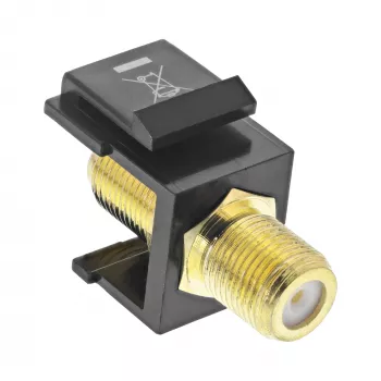 Adaptador de instalación Keystone InLine, para cable satélite, 2x conectores hembra F, negro