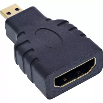 Adaptador HDMI InLine conector hembra HDMI-A / conector macho HDMI-D, 4K/60Hz, dorado
