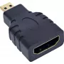 Adaptador HDMI InLine conector hembra HDMI-A / conector macho HDMI-D, 4K/60Hz, dorado
