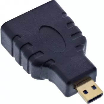 Adaptador HDMI InLine conector hembra HDMI-A / conector macho HDMI-D, 4K/60Hz, dorado
