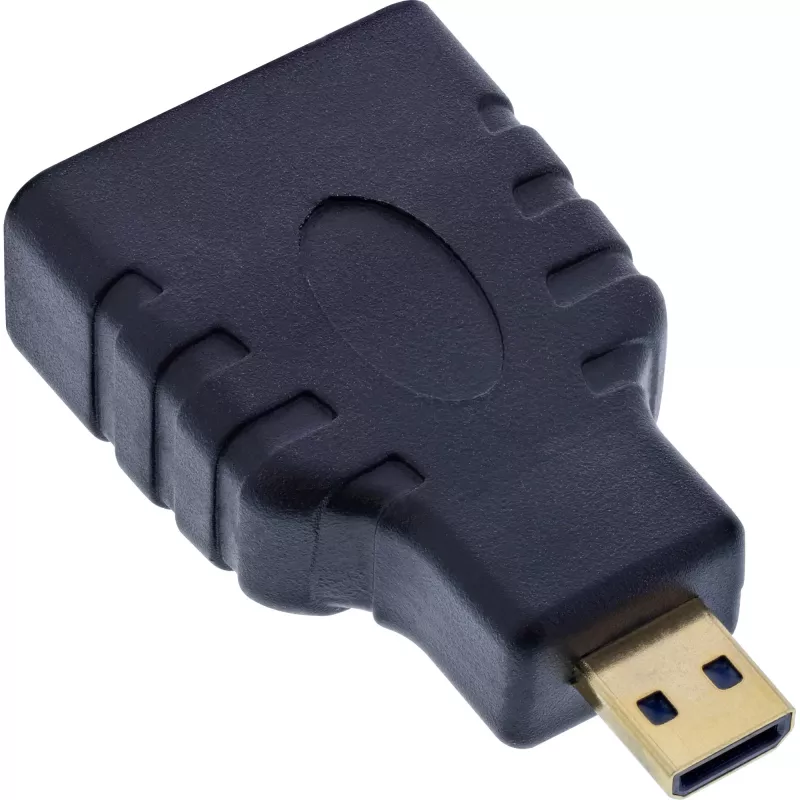 Adaptador HDMI InLine conector hembra HDMI-A / conector macho HDMI-D, 4K/60Hz, dorado
