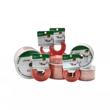Cable de altavoz InLine 2x 2,5mm² CCA transparente 50m