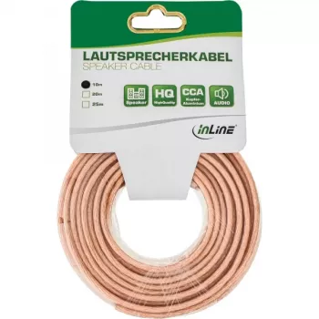 Cable de altavoz InLine 98310T 2x 2,5mm² CCA transparente 10m