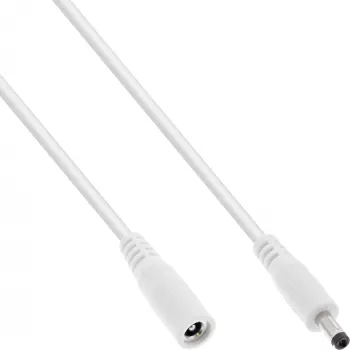 Cable de extensión DC InLine 26855D 0,5 m conector macho/hembra 4,0x1,7 mm blanco