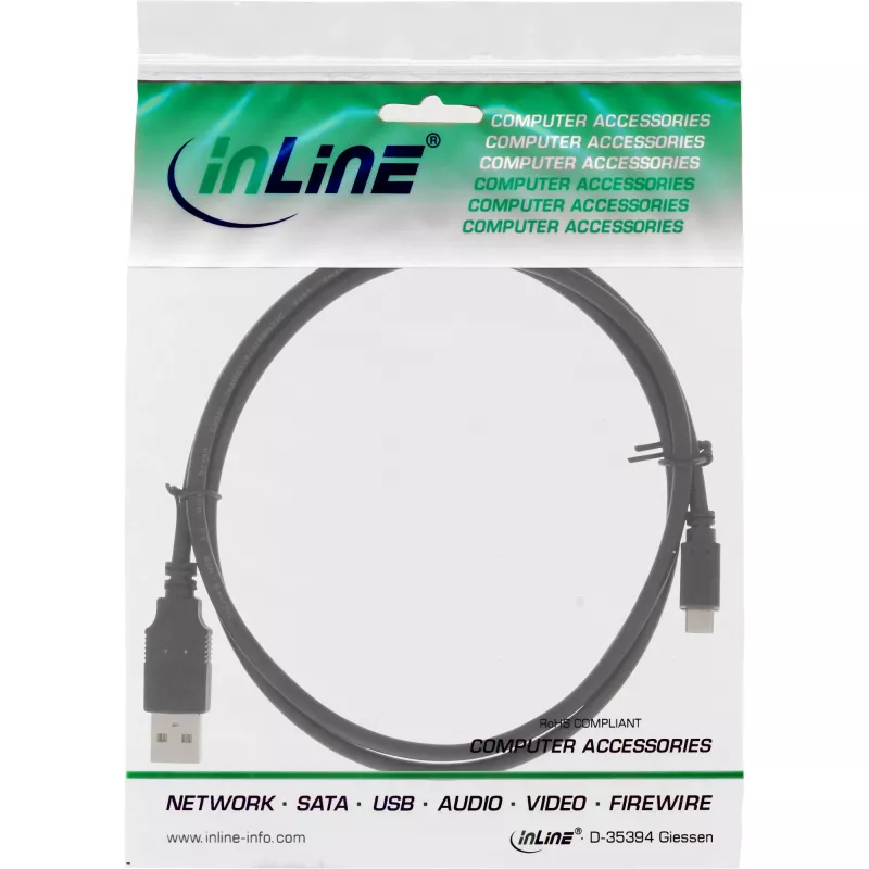 InLine Cable de carga rápida Micro-USB 2.0 USB Type-A macho / Micro-B macho, 1,8 m