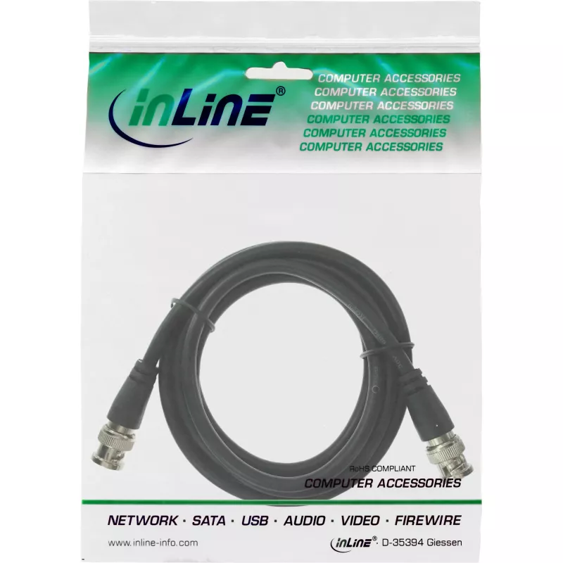InLine Cable de vídeo BNC, RG59, 75 ohmios, 15 m