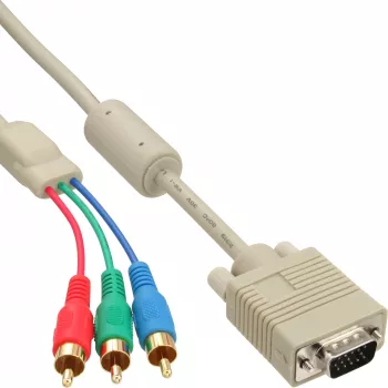 InLine Cable VGA RGB conector VGA / 3x conector RCA 2 m