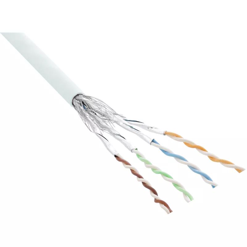 Cable de red InLine S/FTP PiMF Cat.6 AWG27 PVC CU 100 m, blanco