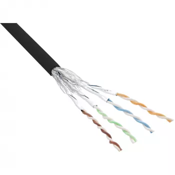 Cable de red InLine S/FTP PiMF Cat.6 negro AWG27 PVC CU 100 m