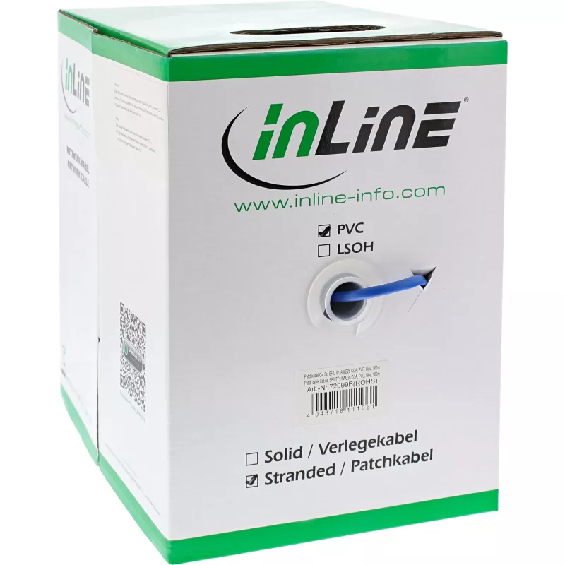 Cable de red InLine SF/UTP Cat.5e AWG26 CCA PVC azul 100 m