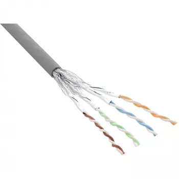 Cable de red InLine S/FTP PiMF Cat.6 gris AWG27 PVC CU 100 m