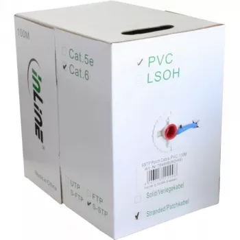 Cable de red Ethernet InLine Cat6 S/FTP PiMF AWG27 PVC, 100 m, azul