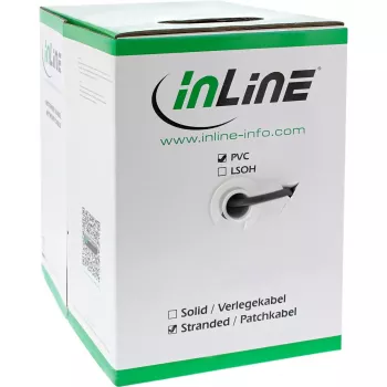 Cable de red InLine SF/UTP Cat.5e AWG26 CCA PVC negro 100 m