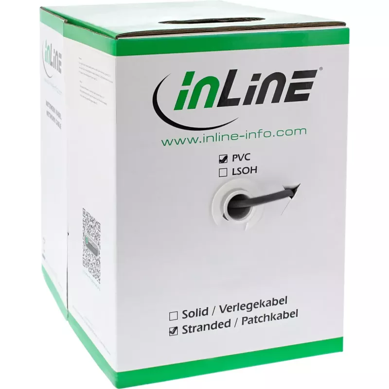 Cable de red InLine SF/UTP Cat.5e AWG26 CCA PVC negro 100 m