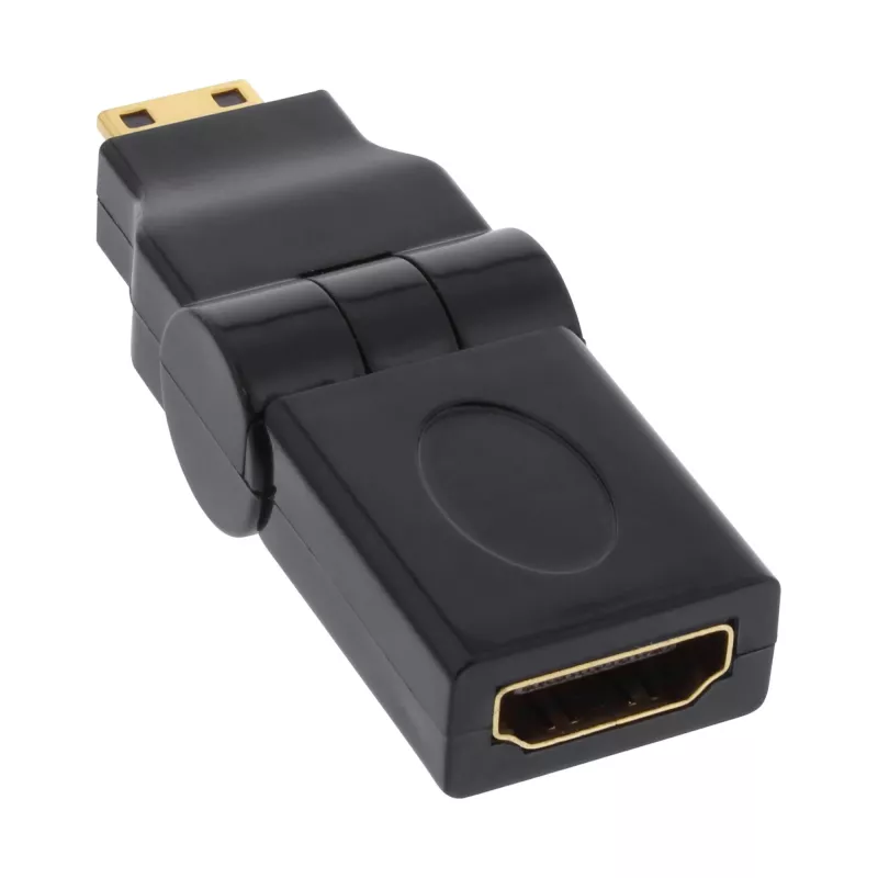 Adaptador HDMI InLine 17690M conector hembra HDMI A / conector macho HDMI C plegable dorado