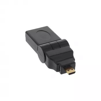 Adaptador HDMI Type-A hembra / Type-D macho giratorio dorado InLine 17690L