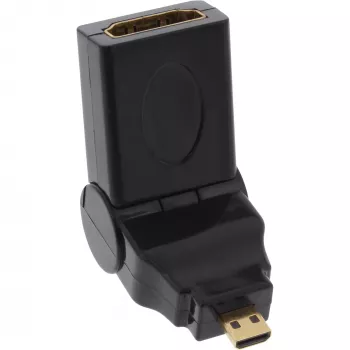 Adaptador HDMI Type-A hembra / Type-D macho giratorio dorado InLine 17690L