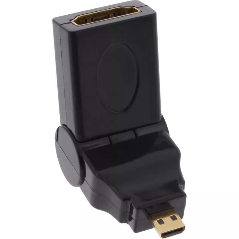 Adaptador HDMI Type-A hembra / Type-D macho giratorio dorado InLine 17690L