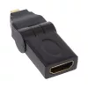Adaptador HDMI Type-A hembra / Type-D macho giratorio dorado InLine 17690L