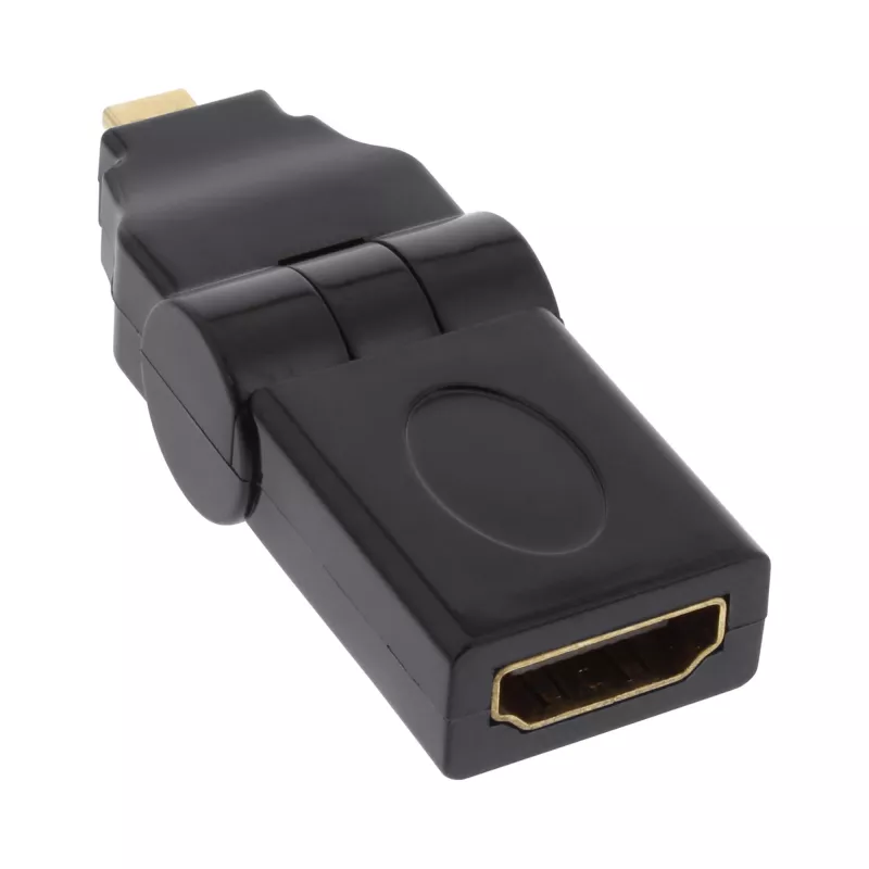 Adaptador HDMI Type-A hembra / Type-D macho giratorio dorado InLine 17690L
