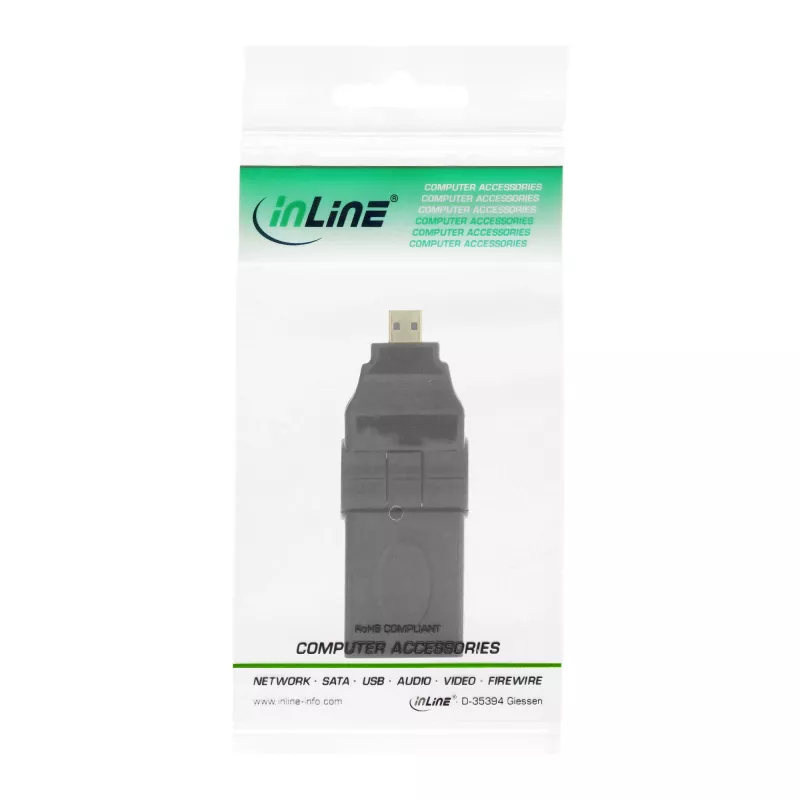 Adaptador HDMI Type-A hembra / Type-D macho giratorio dorado InLine 17690L
