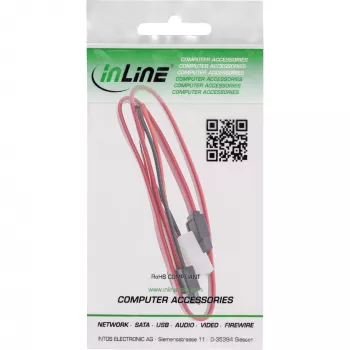 Cable SATA Slimline InLine, SATA 13 pines (7+6) fino lado cable a SATA+alimentación, 0,4 m