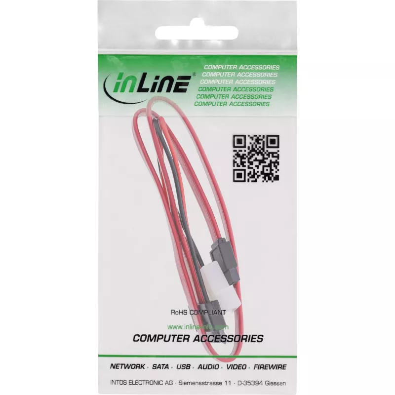 Cable SATA Slimline InLine, SATA 13 pines (7+6) fino lado cable a SATA+alimentación, 0,4 m