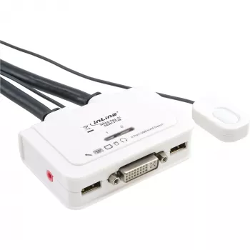 Conmutador KVM InLine 2 puertos DVI-D USB con audio