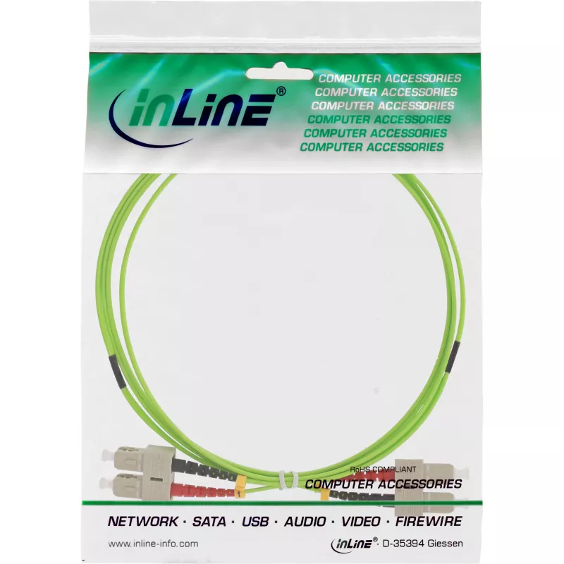 Cable de fibra óptica dúplex InLine SC/SC 50/125µm OM5 25 m