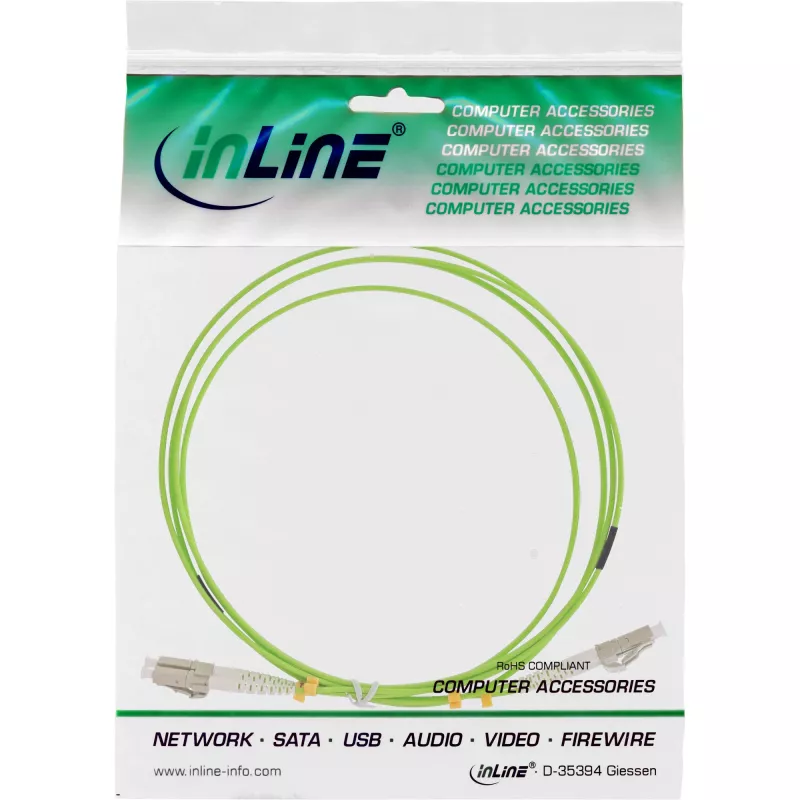 Cable de fibra óptica dúplex InLine LC/LC 50/125µm OM5 2 m