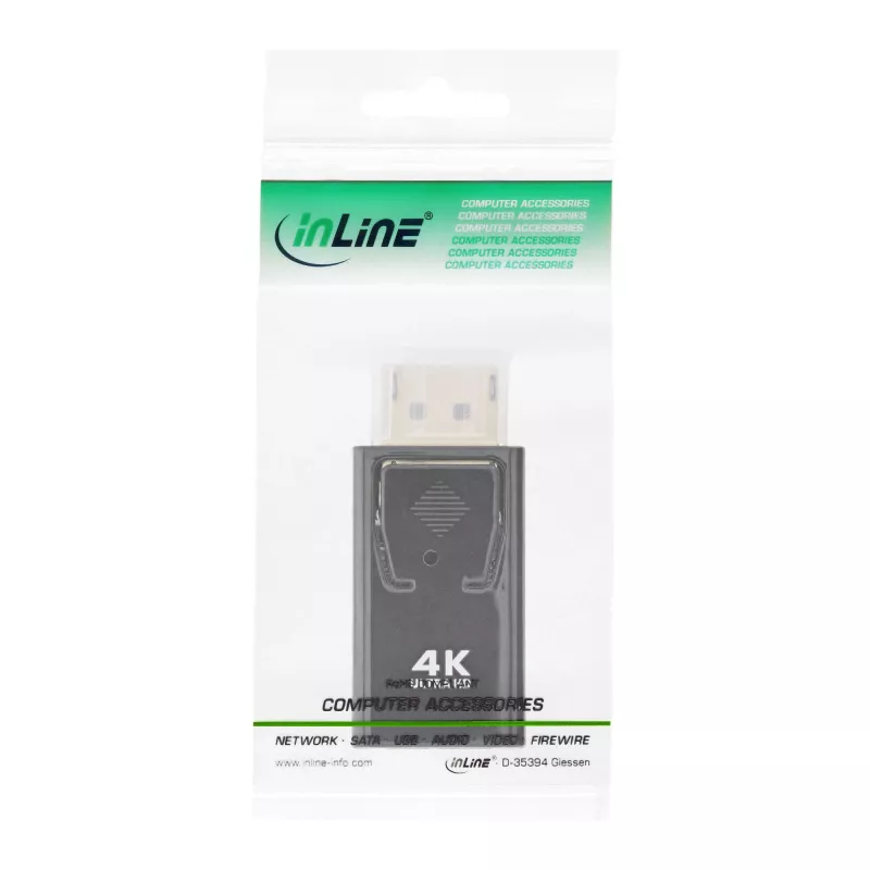 Convertidor InLine DisplayPort macho / HDMI hembra, 4K/60Hz, con audio