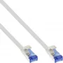 Cable de red plano InLine, U/FTP, Cat.6A, TPE libre de halógenos, blanco, 15 m