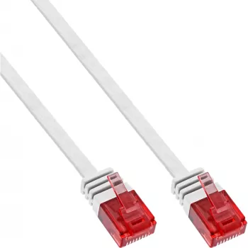Cable de red plano ultraslim U/UTP Cat.6 Gigabit blanco 1 m InLine