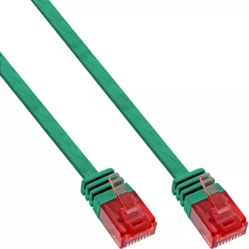 Cable de red plano ultraslim U/UTP Cat.6 Gigabit verde 5 m InLine