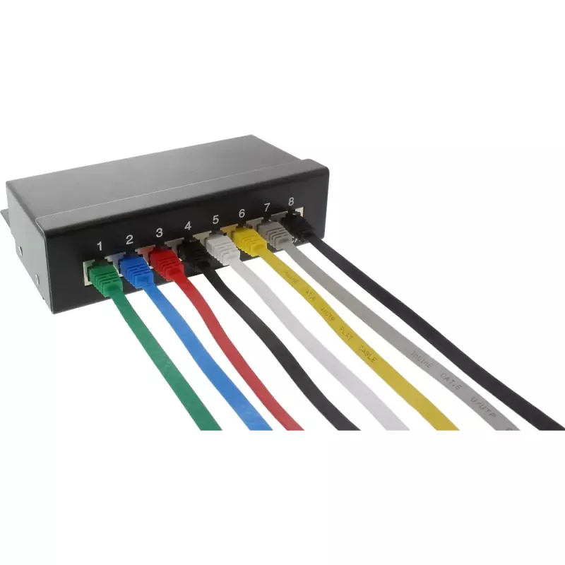 Cable de red plano ultraslim U/UTP Cat.6 Gigabit negro 5 m InLine